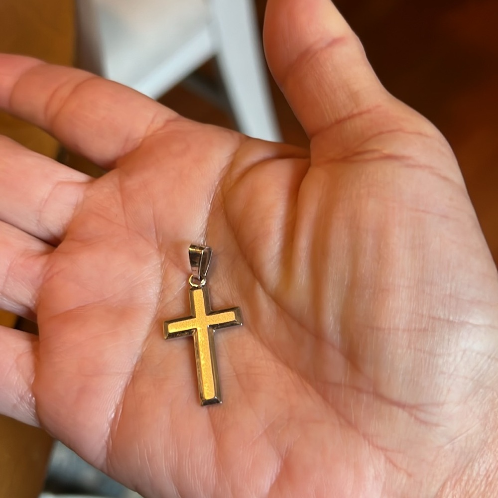 14k white gold Cross Pendant